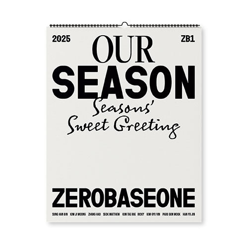 [PRE ORDER] ZEROBASEONE - 2025 Wall Calendar [OUR Season]