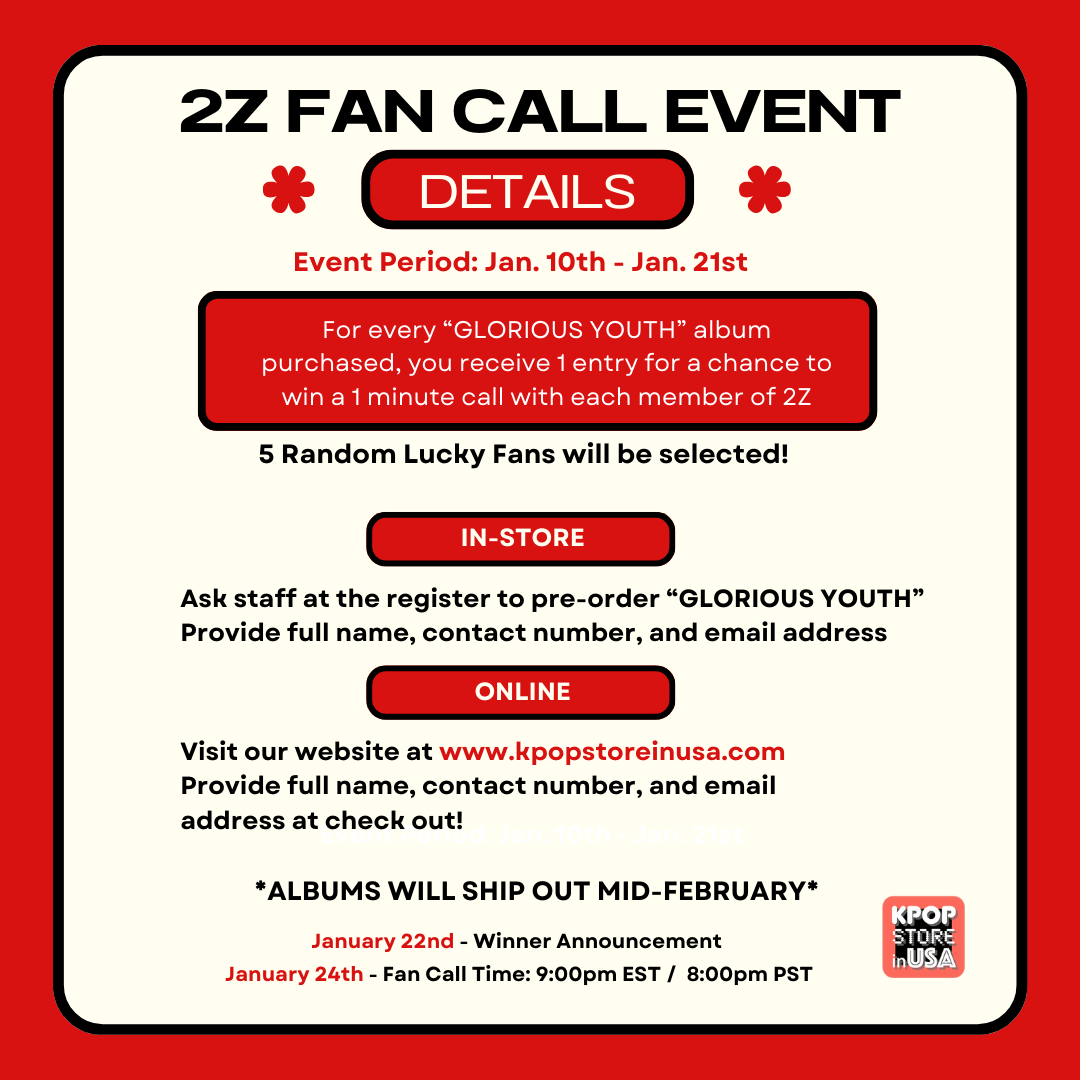 2Z FAN CALL EVENT + PRE-ORDER - [GLORIOUS YOUTH] 8th EP Album