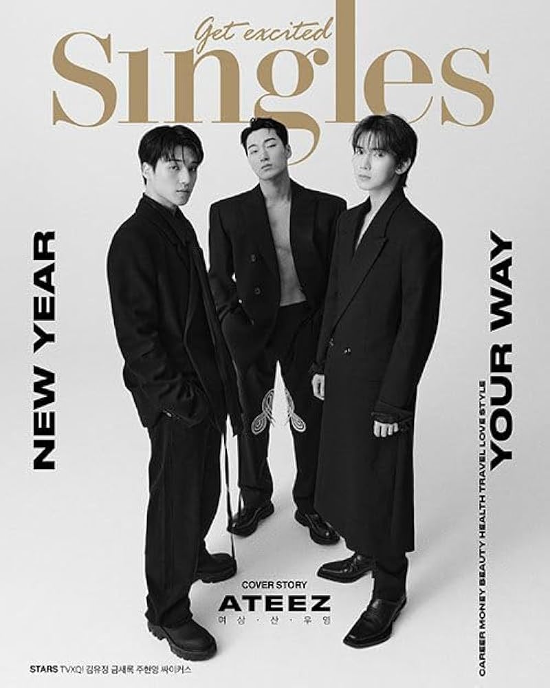 SINGLES KOREA MAGAZINE 2024 JANUARY | WOOYOUNG, SAN & YEOSANG (ATEEZ)