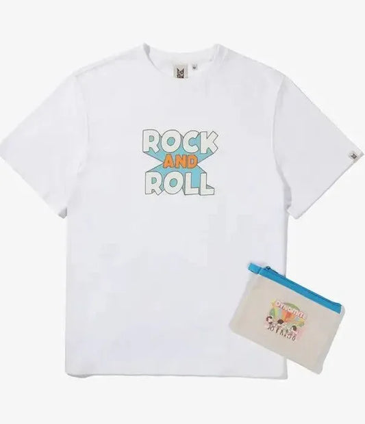 BTS - TINYTAN : Rock and Roll shirts ( S/S T-Shirt (White L)