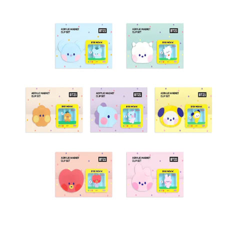 BT21 MININI ACRYLIC MAGNET CLIP SET