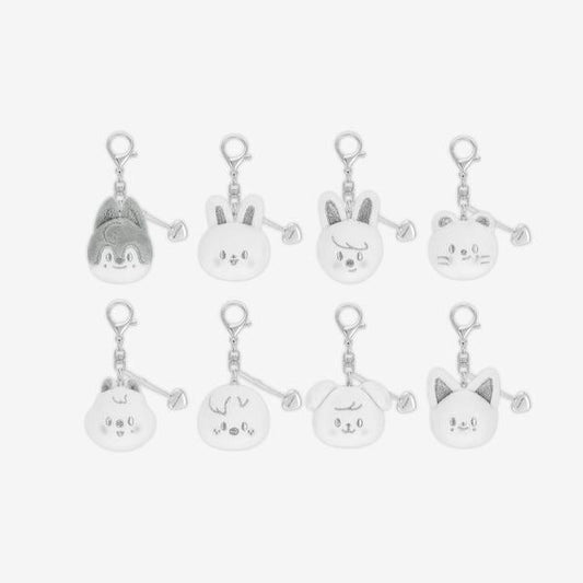 [PRE ORDER] STRAY KIDS - dominATE : celebrATE WORLD TOUR OFFICIAL MD SKZOO FACE KEYRING SILVER VER