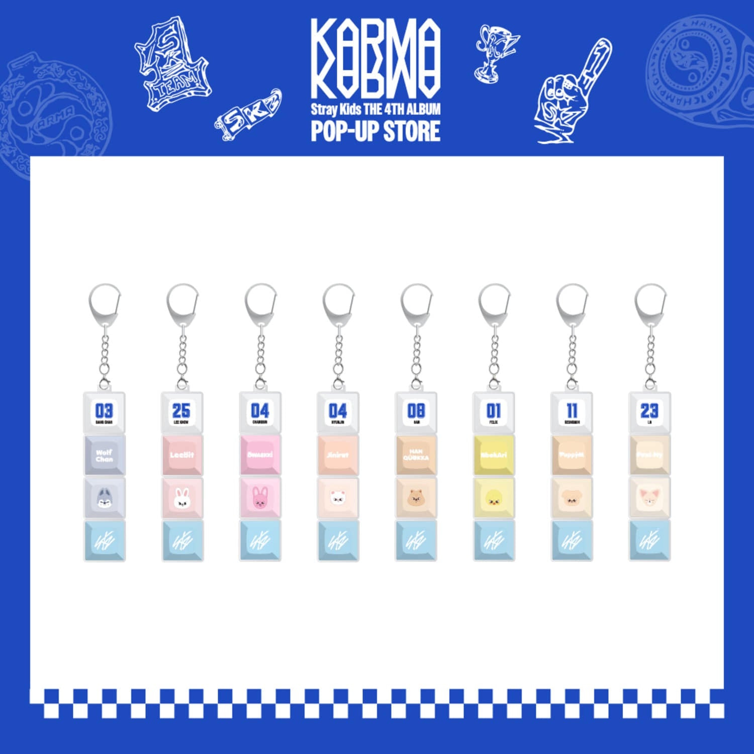 [PRE ORDER] STRAY KIDS - SKZOO KEYCAP KEYRING [KARMA POP UP STORE OFFICIAL MD]