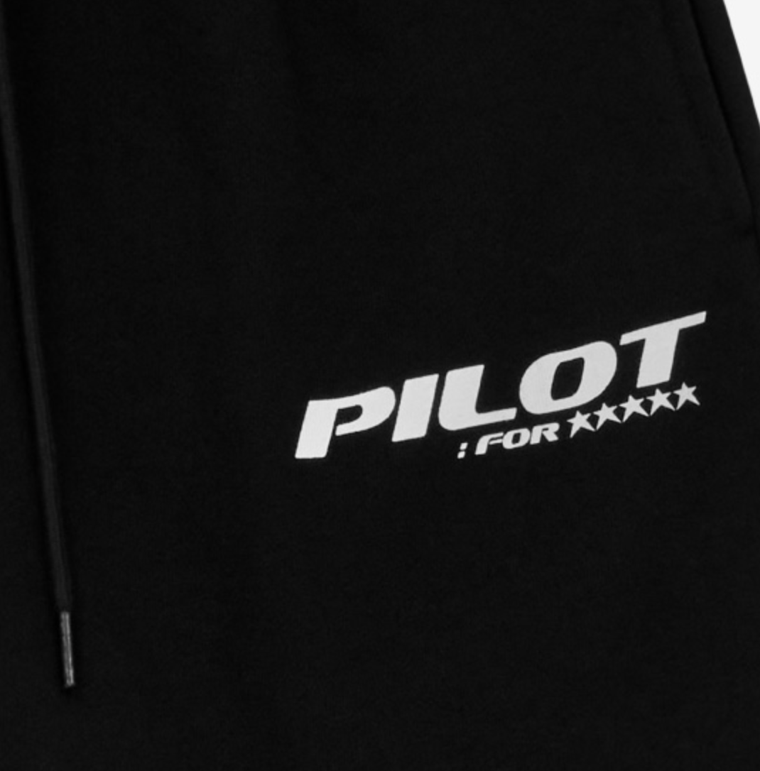 JOGGER PANTS BLACK - 'PILOT : FOR ★★★★★'
