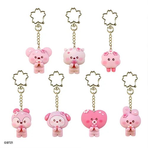 BT21 Cherry Blossom figure keyring