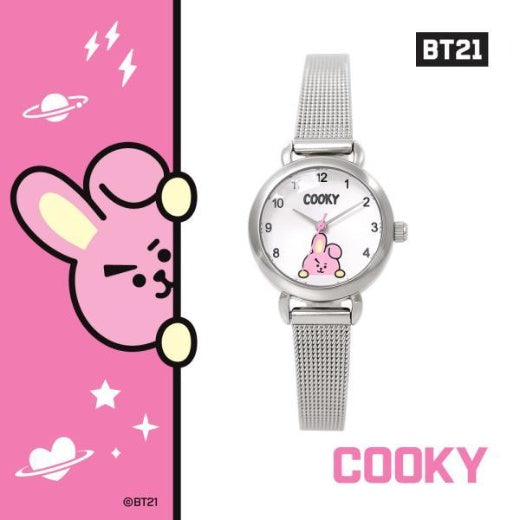 BT21] OST Silver Mesh Watch – KPOP Store in USA