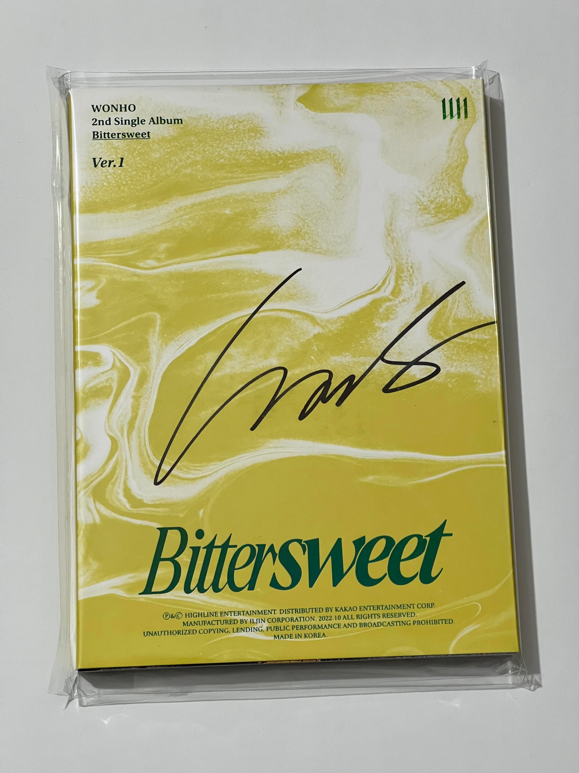 Wonho Bittersweet (Ver 1) Autographed Album